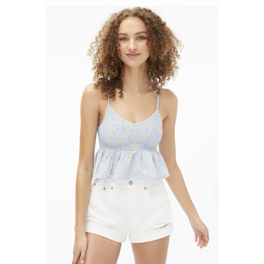 Aeropostale Babydoll Crop Top Sz XS/S Milkmaid Tank Smock Coquette Fairy Cottage